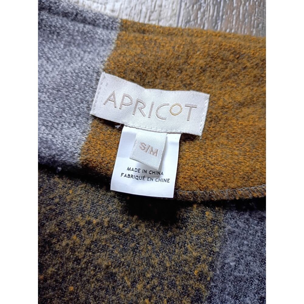Apricot London S/M Wool Blend Zip Front Colorblock Poncho Cape Cardigan Wrap - Picture 2 of 9